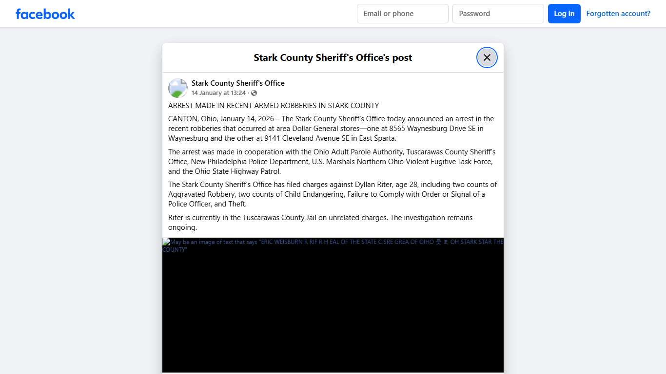 ARREST MADE IN RECENT... - Stark County Sheriff's Office Facebook