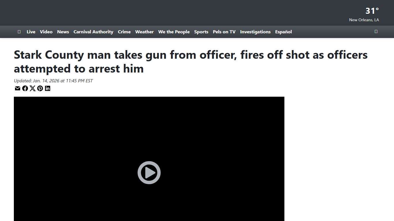 Stark County man takes gun from officer, fires off shot as officers attempted to arrest him